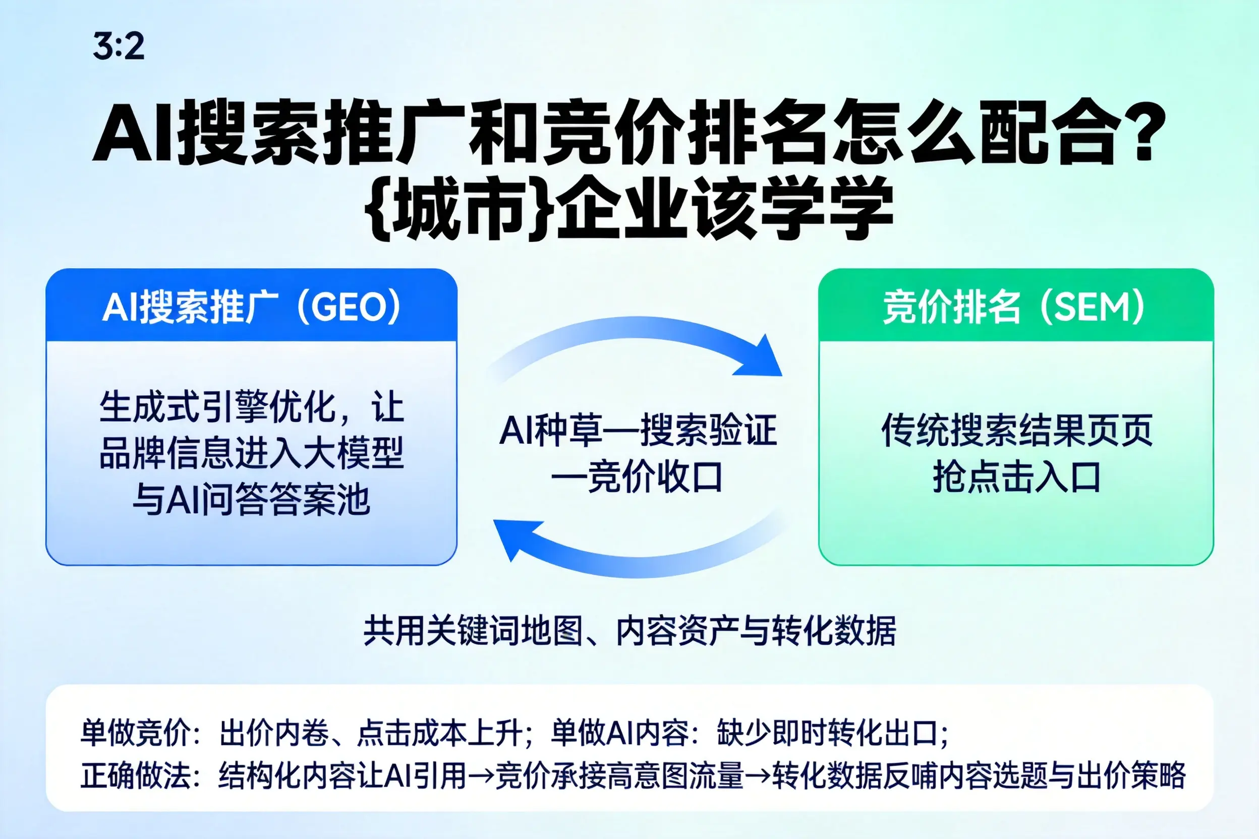 AI搜索推广和竞价排名怎么配合？哈密企业该学学